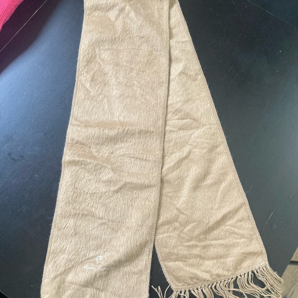 Beige Scarf with Fringe